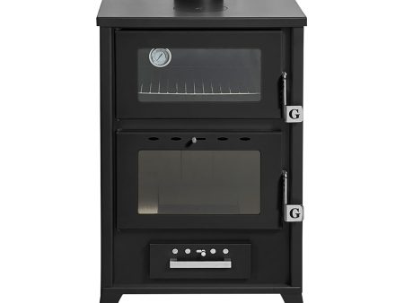 Stufa A Legna Con Forno Marika Nera 22 Kw L50,5xp58,5xh91,5 For Cheap