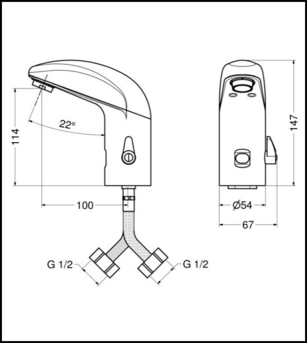 Miscelatore Elettronico Idral ONE per Lavabo a Fotocellula con Alimentazione a Batteria Fashion