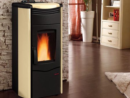 TERMOSTUFA A PELLET LA NORDICA EXTRAFLAME modello MELINDA IDRO STEEL 2.0 14,2 kW colore PERGAMENA Supply