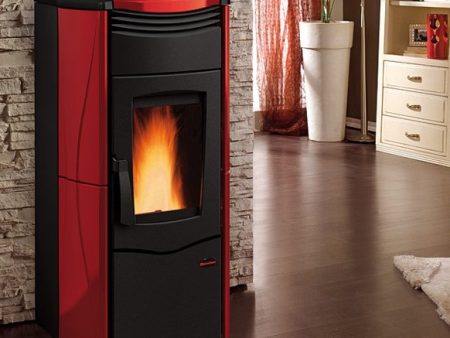 TERMOSTUFA A PELLET LA NORDICA EXTRAFLAME modello MELINDA IDRO STEEL 2.0 14,2 kW colore BORDEAUX Hot on Sale