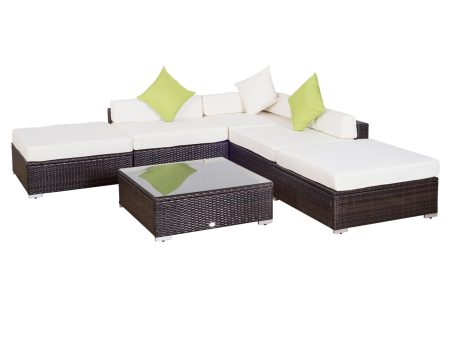 Easycomfort Mobili da Giardino in Rattan PE con Divano Angolare e Pouf con Cuscini telaio Set da 18 Pezzi, Marrone For Sale