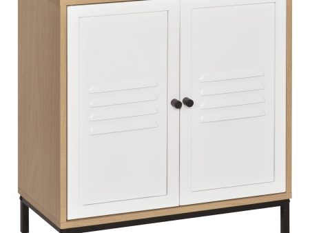 Easycomfort Armadietto Portadocumenti Cassettiera da Ufficio in Legno e Metallo Bianco con 2 Ante, Ripiano Regolabile, 62x30x67.5cm Online Sale