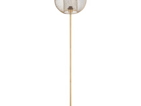 Easycomfort Lampada da Terra Moderna in Metallo con Paralume dal Design Sferico, E27 40W, ?35x150cm - Oro Supply