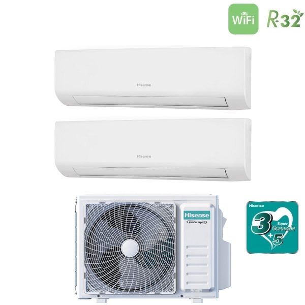 Climatizzatore Condizionatore Hisense Dual Split Inverter serie ENERGY ULTRA 9+12 con 2AMW52U4RXC R-32 Wi-Fi Integrato 9000+12000 For Sale