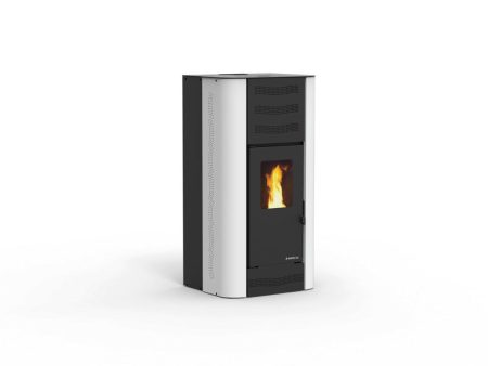 Termostufa a pellet Karmek One mod. BERNA 16 Kw in acciaio colore bianco Online Sale