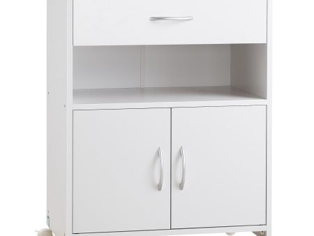 EasyComfort Mobile Porta Stampante con 4 Ruote, Cassetto e Armadietto, 60x39x80cm - Bianco Online