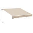 EASYCOMFORT Tenda da Sole Avvolgibile per Esterno in Poliestere e Alluminio, Beige, 365 × 250cm Fashion