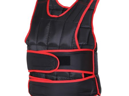 Easycomfort Giubbotto Zavorrato 20kg Unisex 38 Pesi Singoli, Imbottitura, Chiusure con Velcro, Nero e Rosso Online now