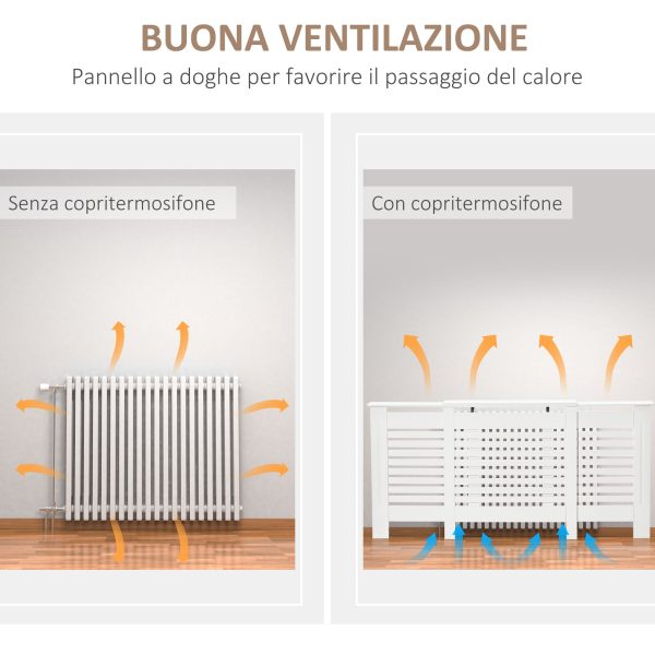 EasyComfort Mobile Copricalorifero Larghezza Regolabile e Mensola Superiore in MDF e Legno - Bianco Online Sale