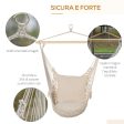 Easycomfort Poltrona Sospesa da giardino in Coeda, Sedia a Dondolo Sospesa in Stile Shabby Chic , Amaca per Interni ed Esterni, Bianca 120L x 90Pcm Online now