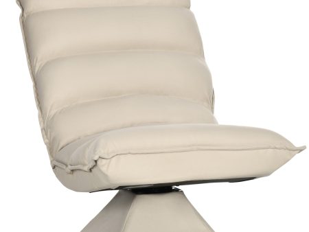 Easycomfort Poltrona in Tessuto Imbottita Girevole a 360° e Reclinabile a 3 Livelli 62x70x95cm, Beige Online now