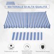 Easycomfort Tenda da Sole a Bracci 3x1.5m con Manovella e Struttura Telescopica, Bianco e Blu Supply