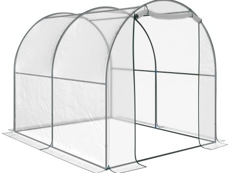 Easycomfort Serra Tunnel da giardino, Serra da Balcone per Piante e Orto con Copertura in PVC, Porta Avvolgibile e Telaio in Acciaio, 2x2.5x2m Supply