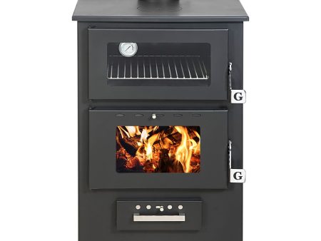 Stufa A Legna Con Forno Silvia Nera 14,6 Kw L50,5xp58,5xh90,5 For Sale