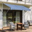 Easycomfort Tenda da Sole a Bracci 3x1.5m con Manovella e Struttura Telescopica, Bianco e Blu Supply