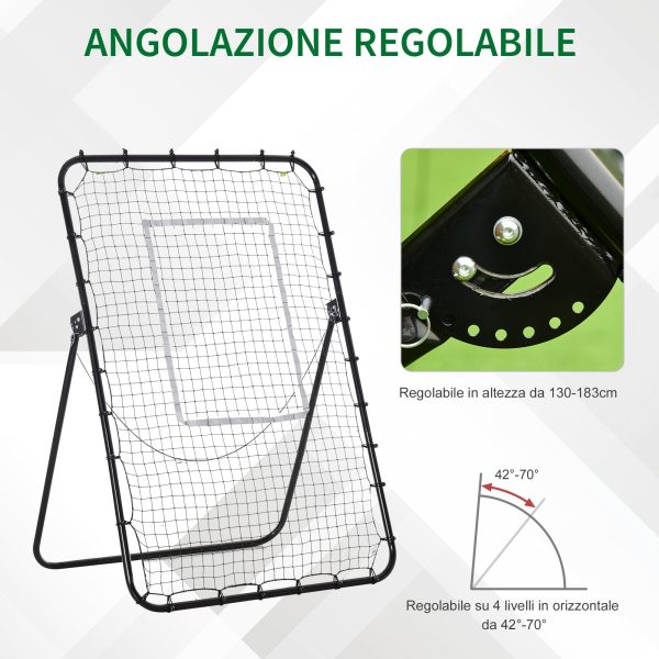 Easycomfort Rete da Calcio Rebounder Pieghevole con Bersaglio, Altezza e Angolazione Regolabili, Metallo e PE, 123x73x178.5cm, Nero For Sale