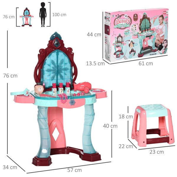 Easycomfort Set Toeletta con Sgabello per Bambini da 3-6 Anni, Luci, Musica e Accessori Inclusi For Discount