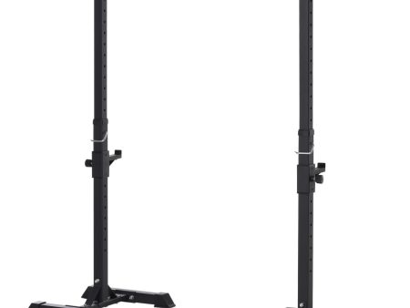 Easycomfort Set di 2 Rack Supporto per Bilanciere in Acciaio, Altezza Regolabile su 12 Livelli, 50x49x124-154cm, Nero on Sale