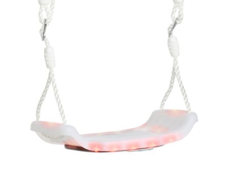 Easycomfort Altalena per Bambini 9-36 Mesi in PP e PE con Corda Regolabile e Luci LED, 39x16.5x120-180 cm, Bianco Hot on Sale