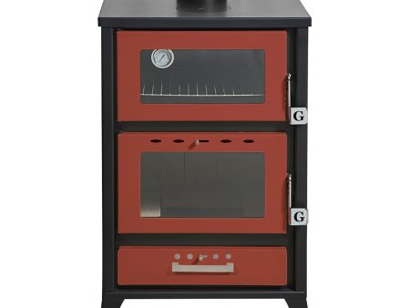 Stufa A Legna Con Forno Marika Rossa 22 Kw L50,5xp58,5xh91,5 Discount