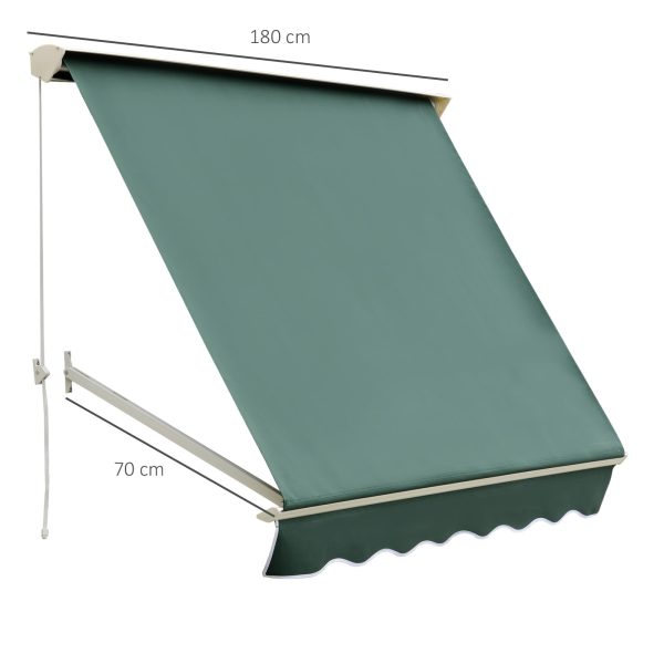 Easycomfort Tenda da Sole a Caduta con Rullo Avvolgibile e Angolazione Regolabile 0-120°, 180x70cm, Verde For Sale