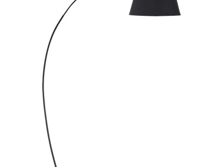 Easycomfort Lampada da Terra ad Arco con Paralume in Tessuto e Piantana Rotonda, 100x43x177cm, Nero Supply