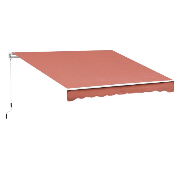 Easycomfort Tenda da Sole per Esterno Avvolgibile a Manovella in Metallo e Alluminio, 4x2.5m, Rosso Ruggine Online Hot Sale