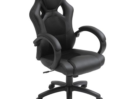 Easycomfort Sedia da Gaming ad Altezza Regolabile, Sedia da Ufficio con Funzione a Dondolo, Girevole e Reclinabile, 71x61x108-118 cm, Nera For Sale