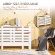 EasyComfort Mobile Copricalorifero Larghezza Regolabile e Mensola Superiore in MDF e Legno - Bianco Online Sale