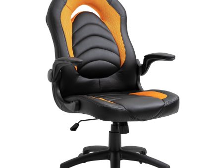 EASYCOMFORT Poltrona da Gaming o da Ufficio in Similpelle Gialla, Braccioli Pieghevoli Schienale e Altezza Regolabile 117-127Acm Discount