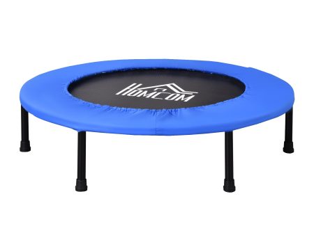 Easycomfort Trampolino Elastico per Allenamento con 30 Molle, in Acciaio, Plastica e PP, Ø91x22.5 cm, Nero e Blu Online now