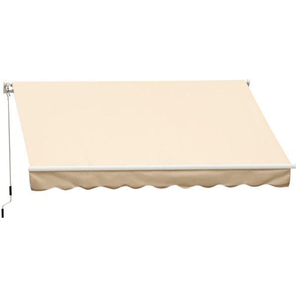 Easycomfort Tenda da Sole 4x2.5 m Avvolgibile a Manovella con Copertura Impermeabile, in Metallo e Alluminio, Beige Hot on Sale