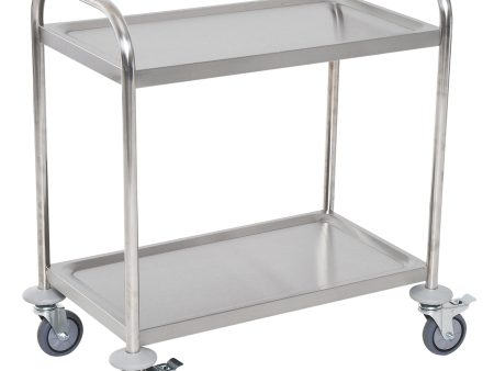 Easycomfort Carrello da Cucina 2 Ripiani con Ruote in Acciaio Inox 71x41x81cm, Argento Online now