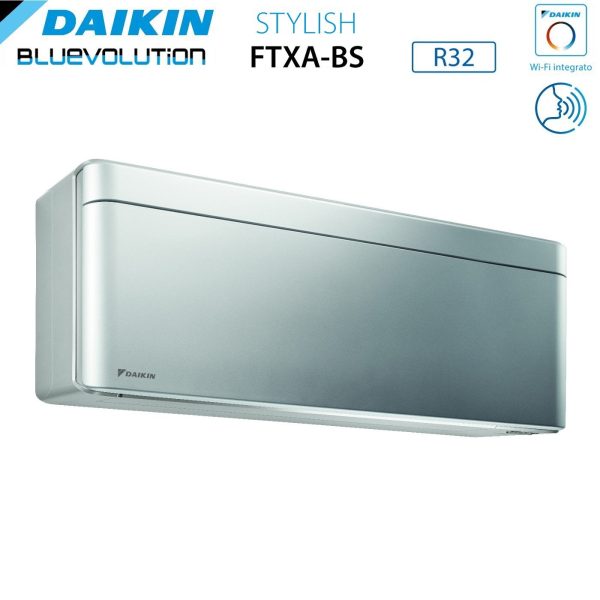 Unità Interna a Parete Daikin Bluevolution serie STYLISH TOTAL SILVER 12000 Btu FTXA35BS R-32 Wi-Fi Integrato Colore Grigio Argento Online Sale