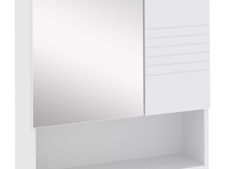 EasyComfort Armadietto Specchiera Bagno, Mobiletto Bagno Pensile con Fissaggio a Muro, 54x15x55cm, Bianco Sale