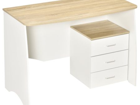 Easycomfort Scrivania con Cassettiera Moderna in Legno, Scrivania PC per Camera e Ufficio, 110x55x75cm Sale