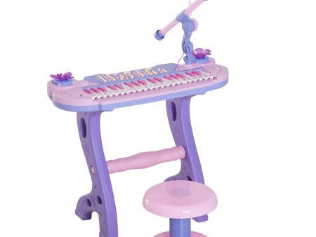 Easycomfort Pianola per Bambini a 37 tasti con Sgabello e Microfono, 12 Strumenti e 22 Musiche, Registrazione, MP3 e Karaoke, Rosa on Sale