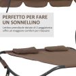 Easycomfort Lettino Matrimoniale 2 Posti Parasole Regolabile da Esterno e Giardino 200x175 x134cm Marrone Sale