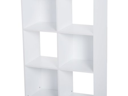 Easycomfort Libreria Bianca per Casa e Ufficio, Scaffale dal Design Moderno con 6 Scomparti in Legno, 91.5x29.5x61.5cm Sale