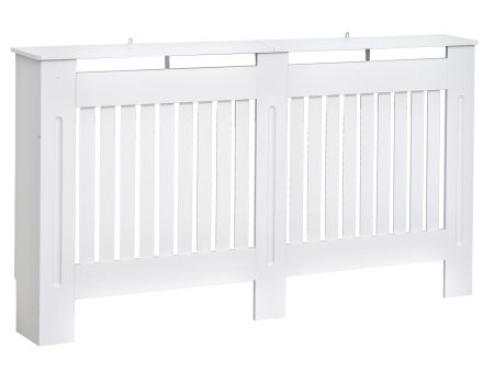 Easycomfort Copritermosifone a Doghe in MDF per Casa e Ufficio, 152x19x81 cm, Bianco Online Sale