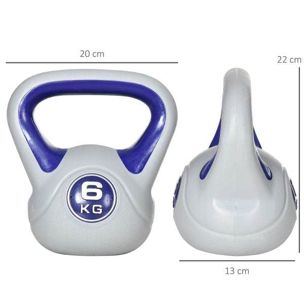 Easycomfort Kettlebell 6kg con Rivestimento Morbido e Base Piatta in PU e Sabbia, 20x13x22cm, Viola Online