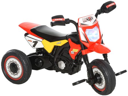 Easycomfort Triciclo per Bambini Stile Moto a Pedali con Luci e Suoni, 3 Ruote Larghe, Età 18-36 Mesi, 71x40x51cm, Rosso Cheap