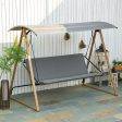 Easycomfort Dondolo da giardino 3 posti con Tettuccio regolabile in acciaio, 224x133x173cm, grigio For Cheap