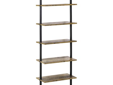 Easycomfort Libreria a Scala con 5 Ripiani in Stile Industriale in Legno e Metallo, 60x30x184.5cm, Marrone Discount