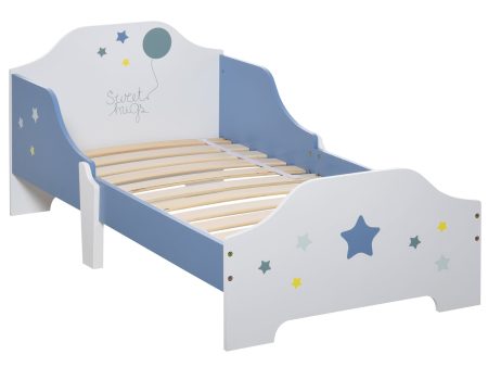 Easycomfort Letto Basso per Bambini e Bambine di +3 Anni con Sponde, Lettino Blu e Bianco, 143 x 74 x 59 cm Discount