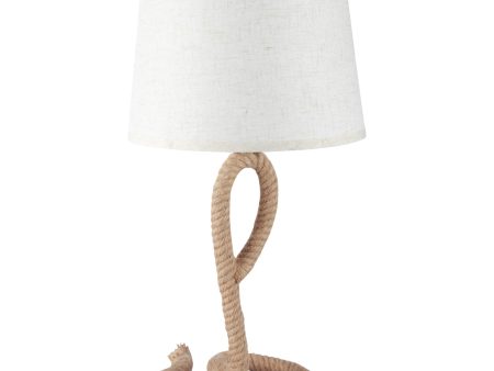 Easycomfort Lampada da Tavolo Stile Marinaro in Corda e Tessuto, Attacco E27, ?30x56cm - Bianco Online Hot Sale