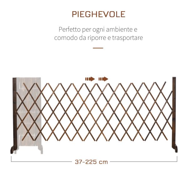 EASYCOMFORT Recinzione da Giardino in Legno con Larghezza Regolabile 37-225cm Online Hot Sale