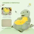 Easycomfort Poltroncina per Bambini Forma Dinosauro in Peluche con Base Antiscivolo, Poltrona per Cameretta Verde 60x55x59cm Online Hot Sale