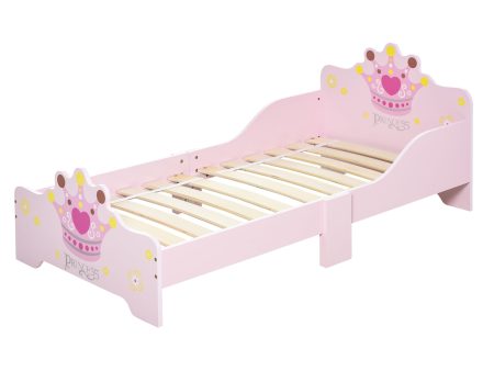 Easycomfort Letto per Bambini con Bordi Rialzati e 6 Gambe in Legno per Cameretta, Lettino per Bimbi da 3-6 Anni, 143x73x60cm, Rosa Online Hot Sale