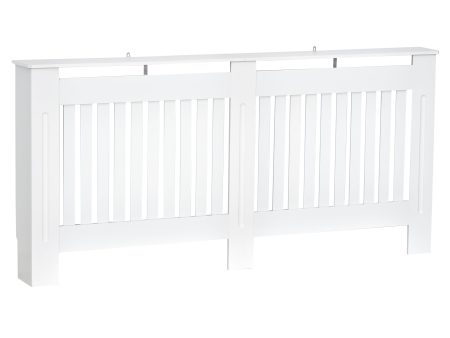 Easycomfort Copritermosifone a Doghe in MDF per Casa e Ufficio, 172x19x81 cm, Bianco Supply